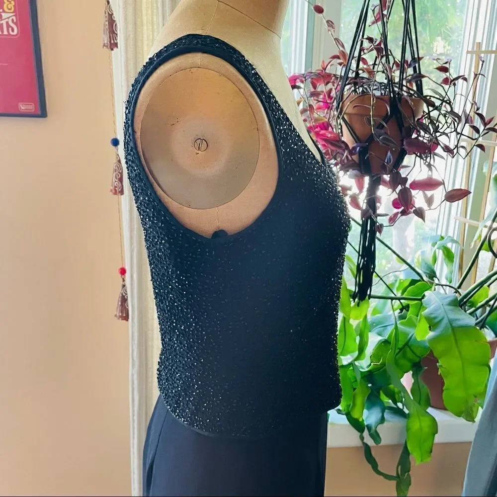 VTG | 2 piece black beaded evening wear 4-6 - Picture 4 of 12